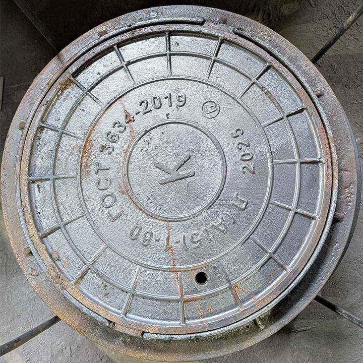 Люк смотровой легкий тип Л (К), нагрузка А15 (до 1,5 т), Ø600 мм, чугун